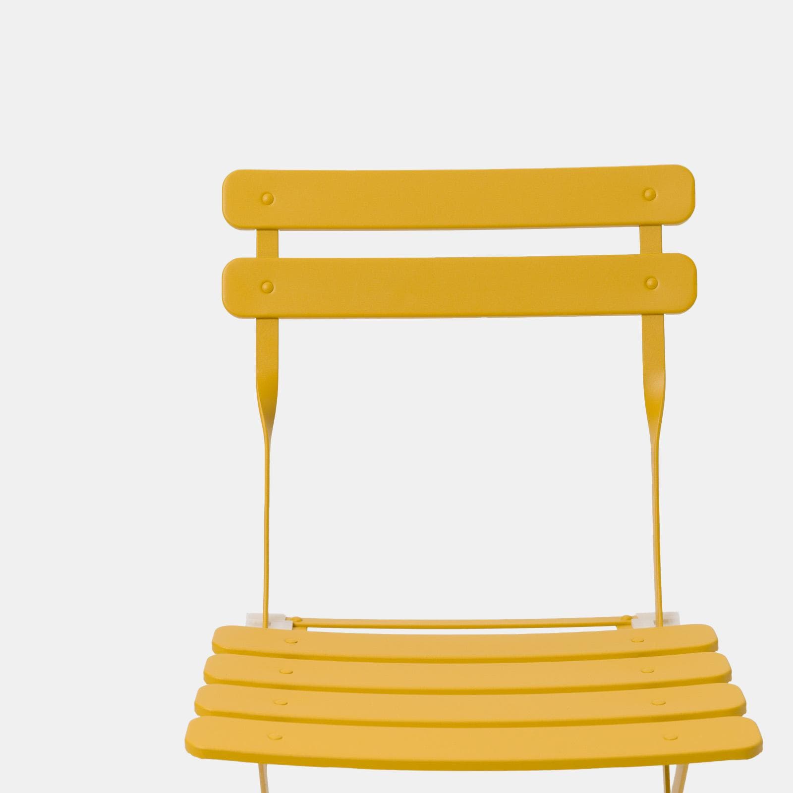 Set pranzo pieghevole con tavolo 110x70 cm e 4 sedie in metallo senape - Atelier