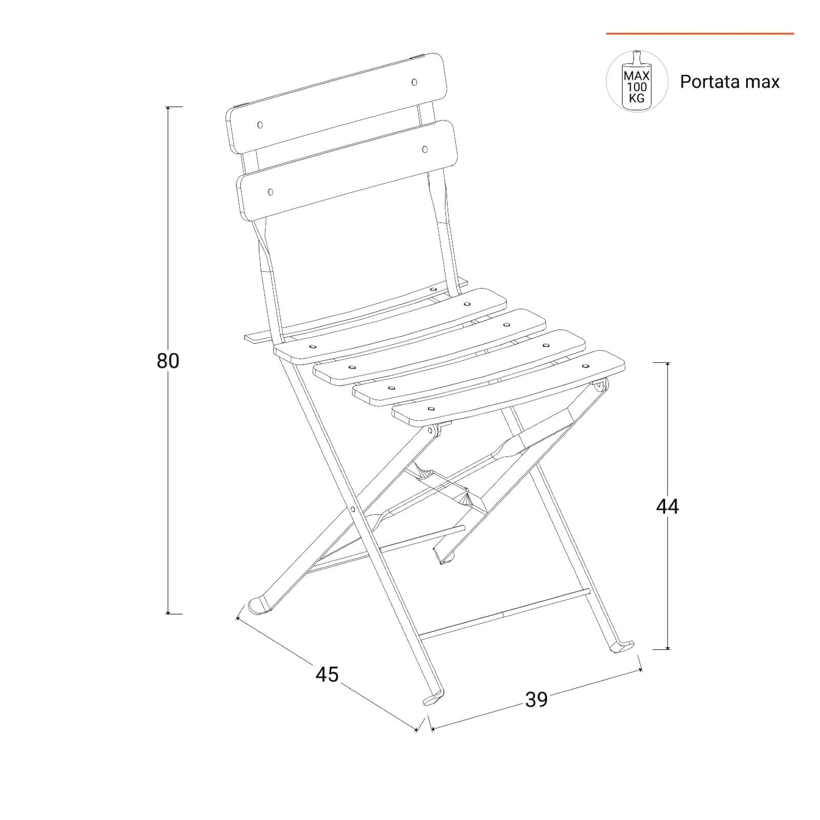 Set bistrot pieghevole con tavolo 70x70 cm e 2 sedie in metallo blu pavone - Atelier