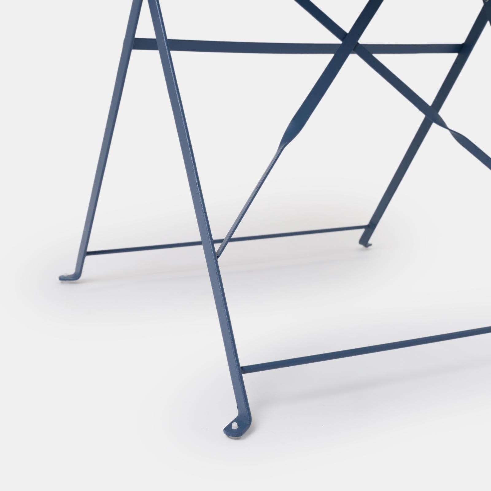 Set bistrot pieghevole con tavolo 70x70 cm e 2 sedie in metallo blu ardesia - Atelier