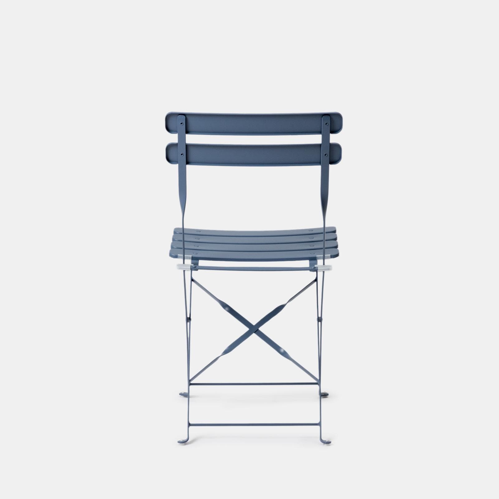 Set bistrot pieghevole con tavolo 70x70 cm e 2 sedie in metallo blu ardesia - Atelier