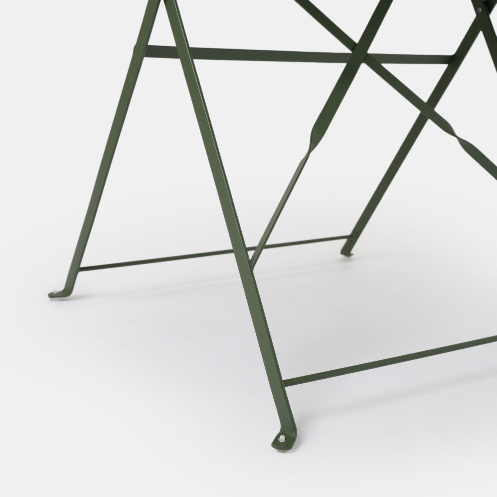 Set bistrot pieghevole con tavolo 70x70 cm e 2 sedie in metallo verde salvia - Atelier