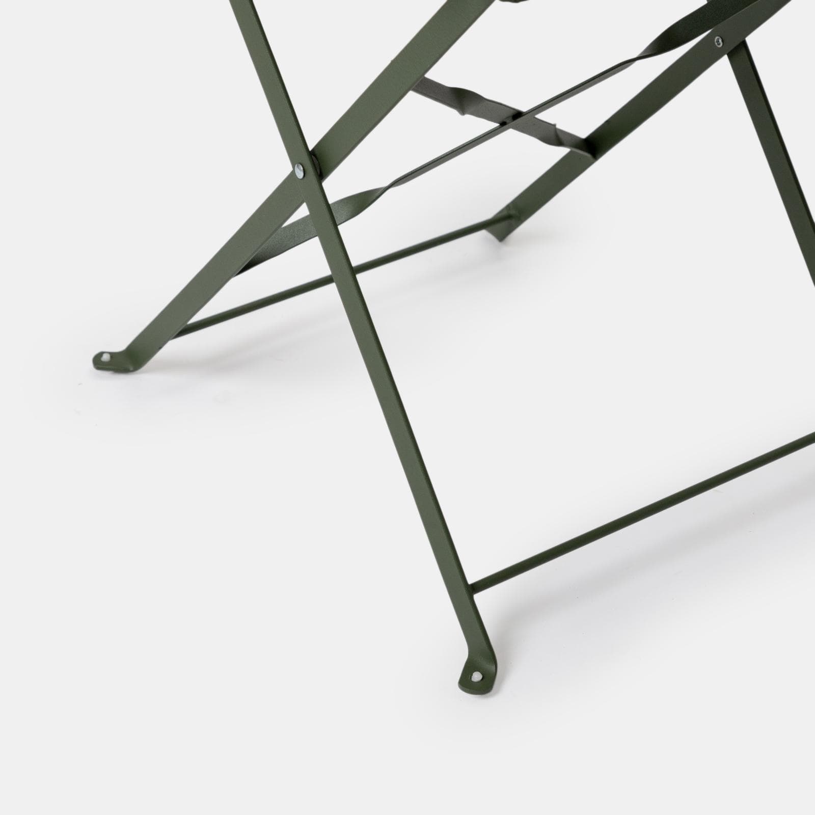 Set bistrot pieghevole con tavolo 70x70 cm e 2 sedie in metallo verde salvia - Atelier