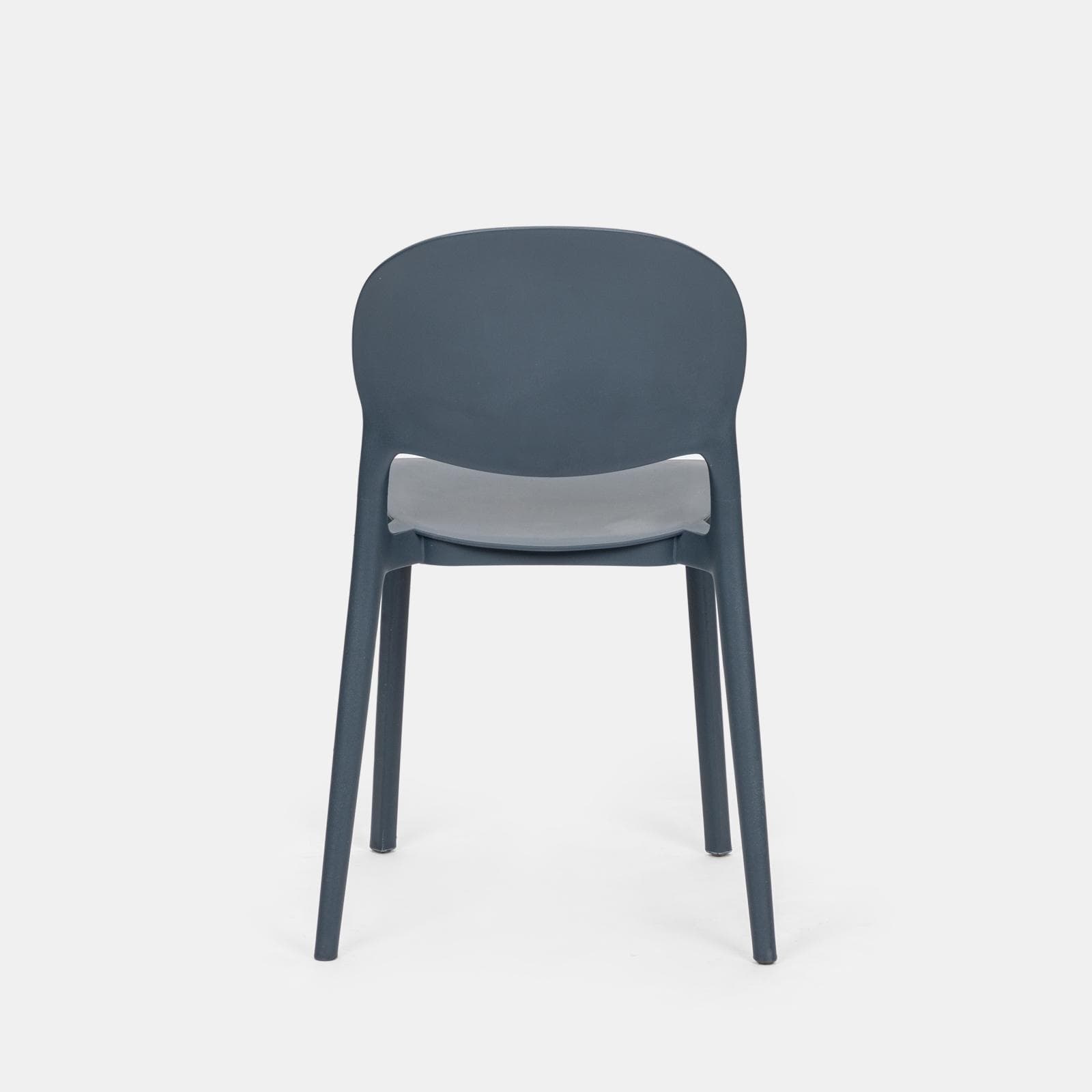Set bistrot tavolo rotondo 60 cm e 2 sedie impilabili in polipropilene blu oceano - Sonny