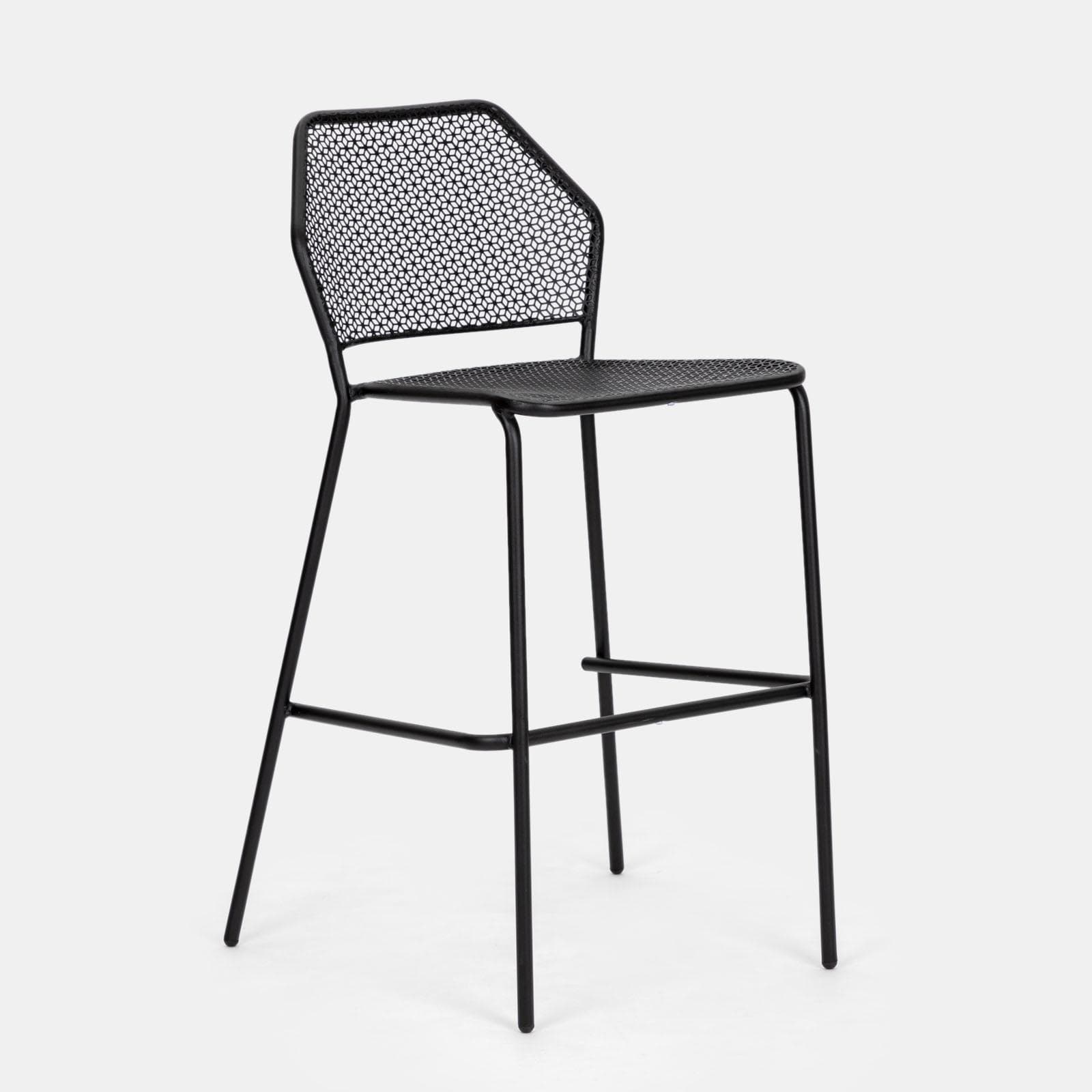 Set bistrot tavolo 60x60 cm e 2 sgabelli in metallo nero - Faber