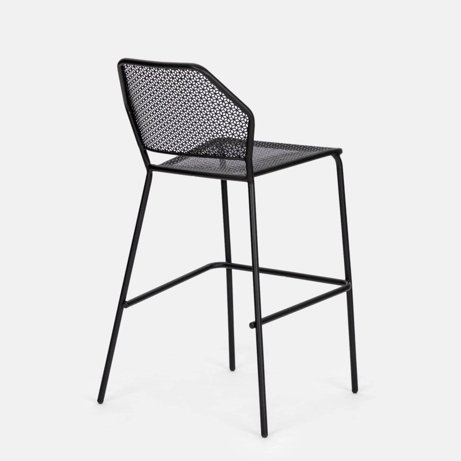 Set bistrot tavolo 60x60 cm e 2 sgabelli in metallo nero - Faber
