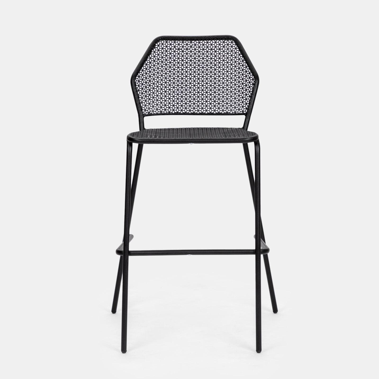 Set bistrot tavolo 60x60 cm e 2 sgabelli in metallo nero - Faber