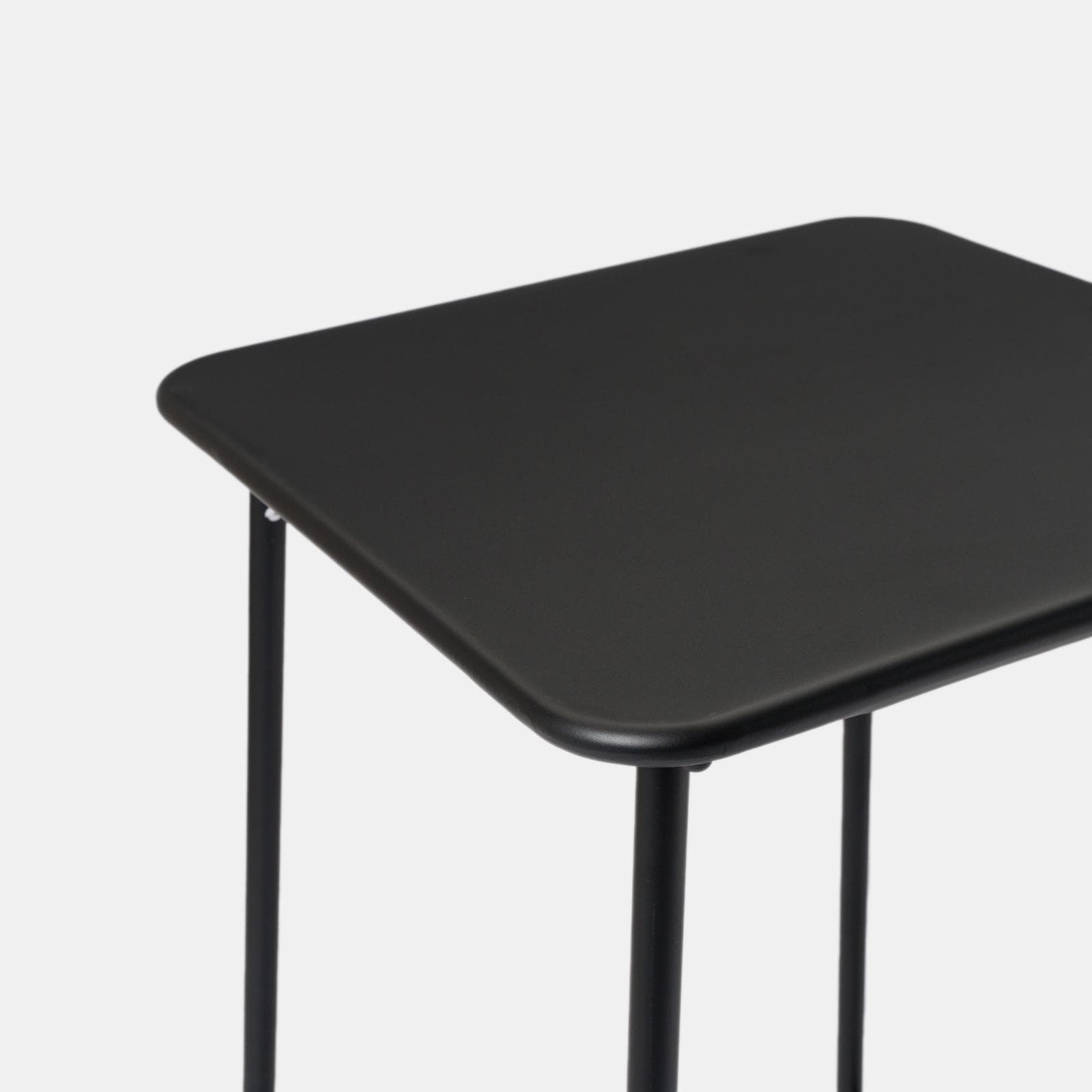 Set bistrot tavolo 60x60 cm e 2 sgabelli in metallo nero - Faber