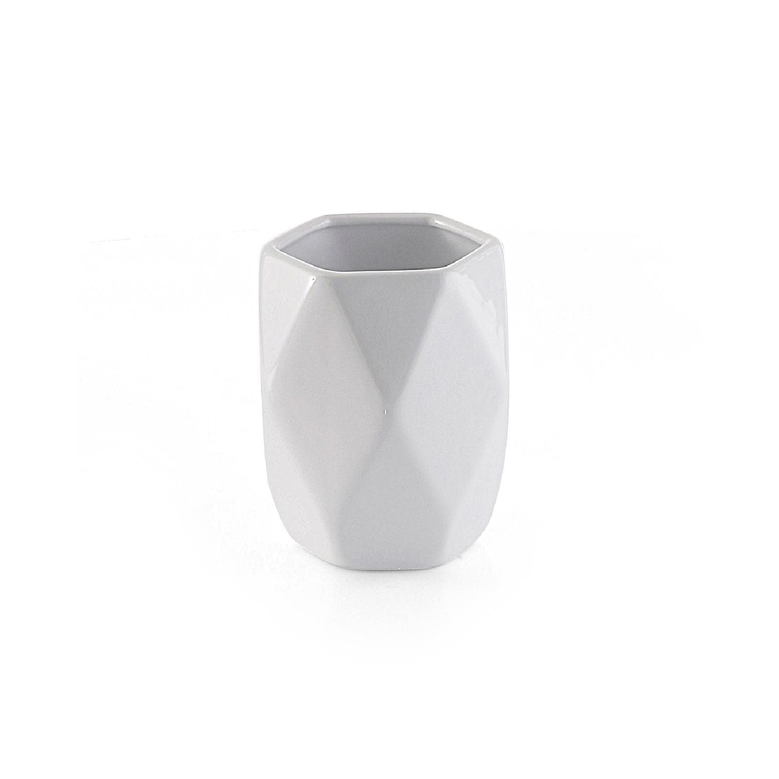 Set 4 accessori appoggio in ceramica bianco e cromo - Dalia di Gedy