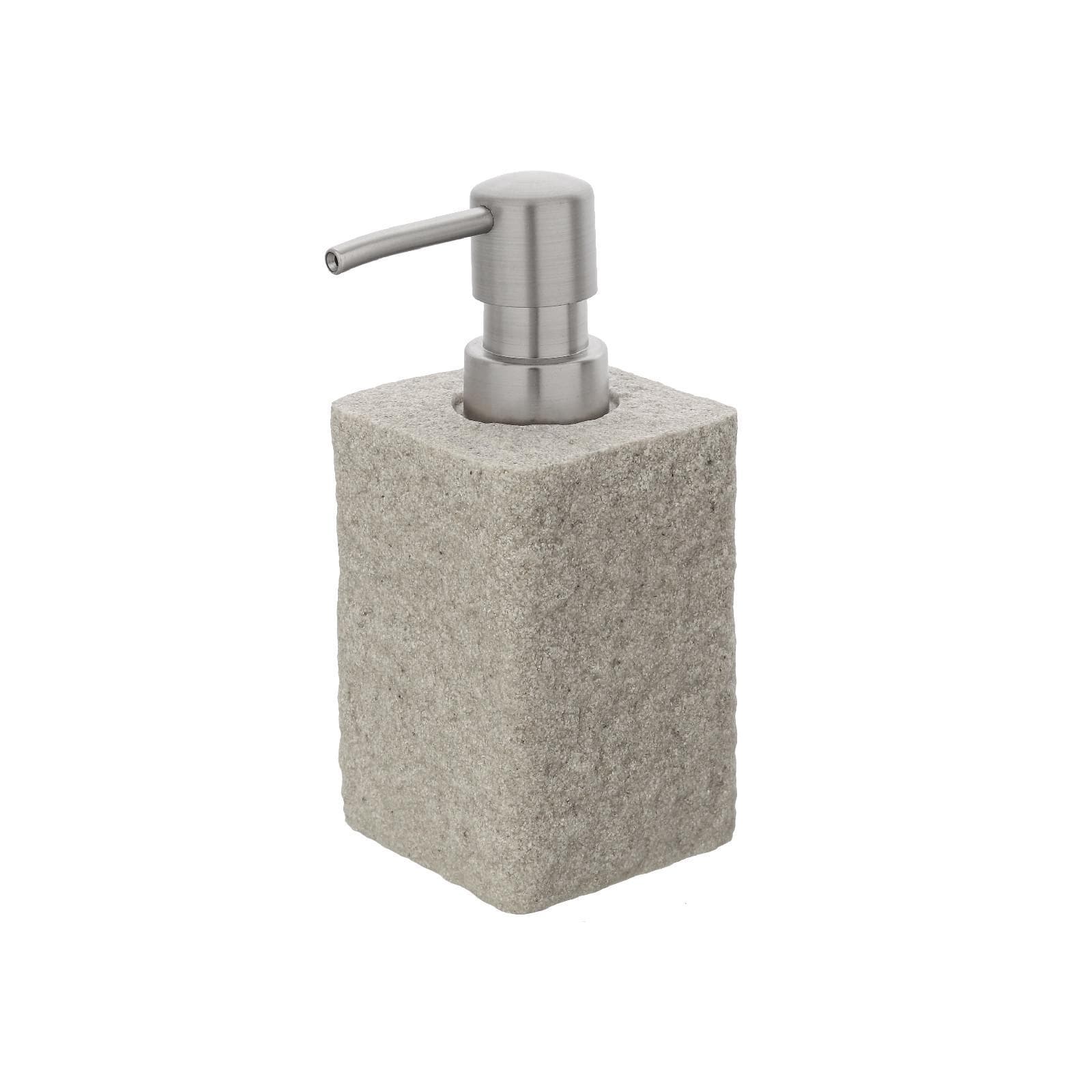 Set 4 accessori da bagno in resina beige effetto pietra - Linea Sabbia