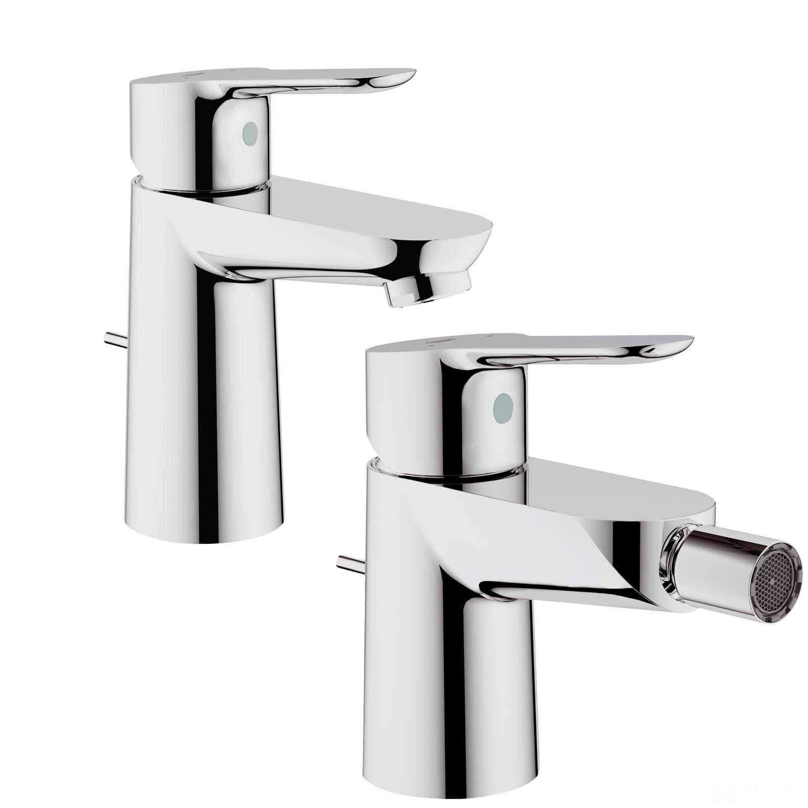 Set completo di miscelatori GROHE Bauedge per bidet e lavabo con piletta e salterello