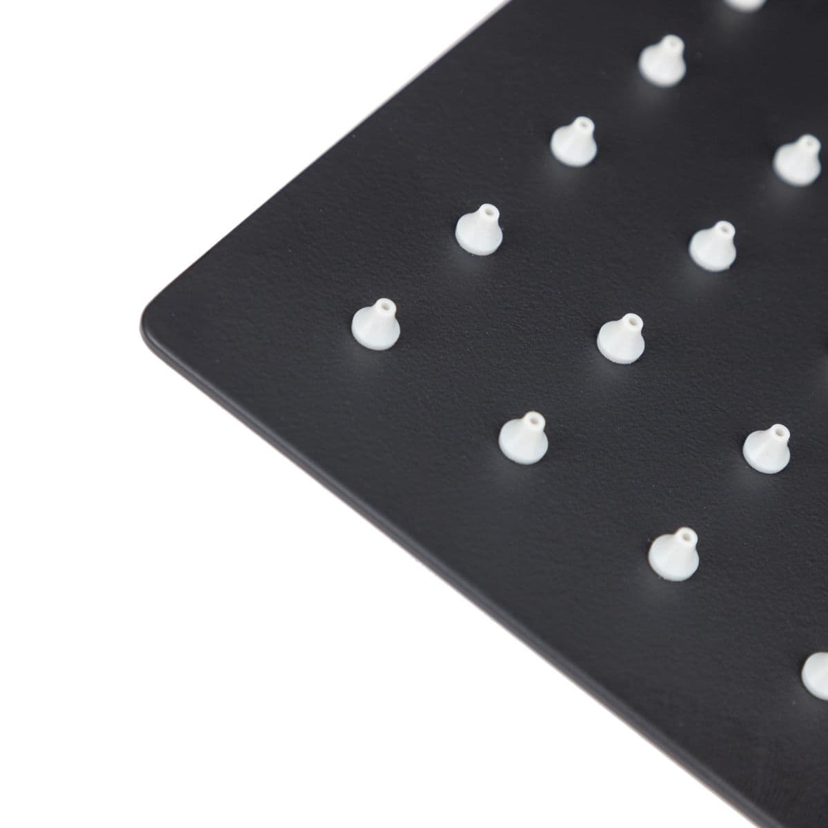 Set con soffione doccia 20x20 cm, braccio 40 cm e kit doccino squadrato nero opaco