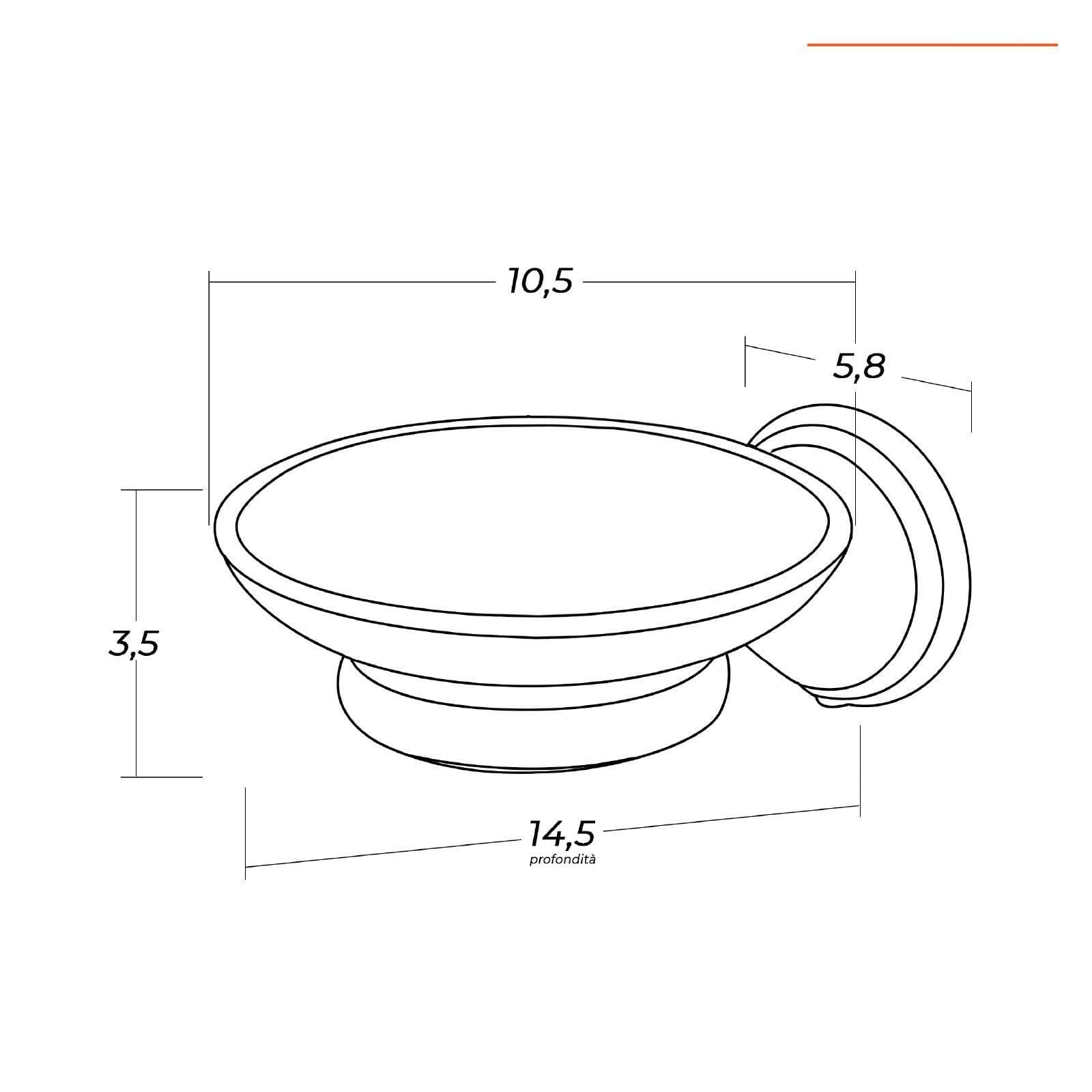 Set 4 accessori da bagno a muro in vetro e metallo bronzato - Asterix