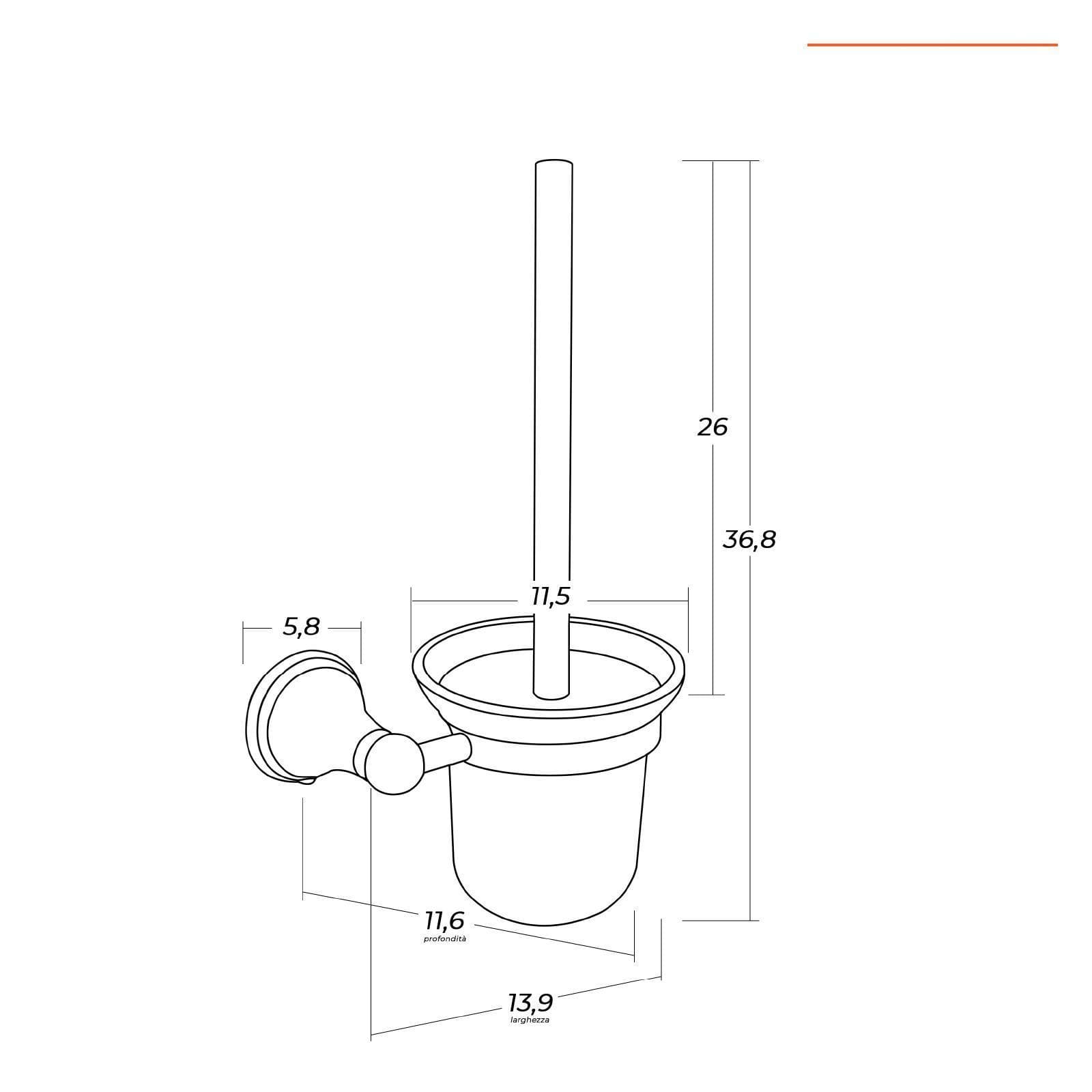 Set 4 accessori da bagno a muro in vetro e metallo bronzato - Asterix
