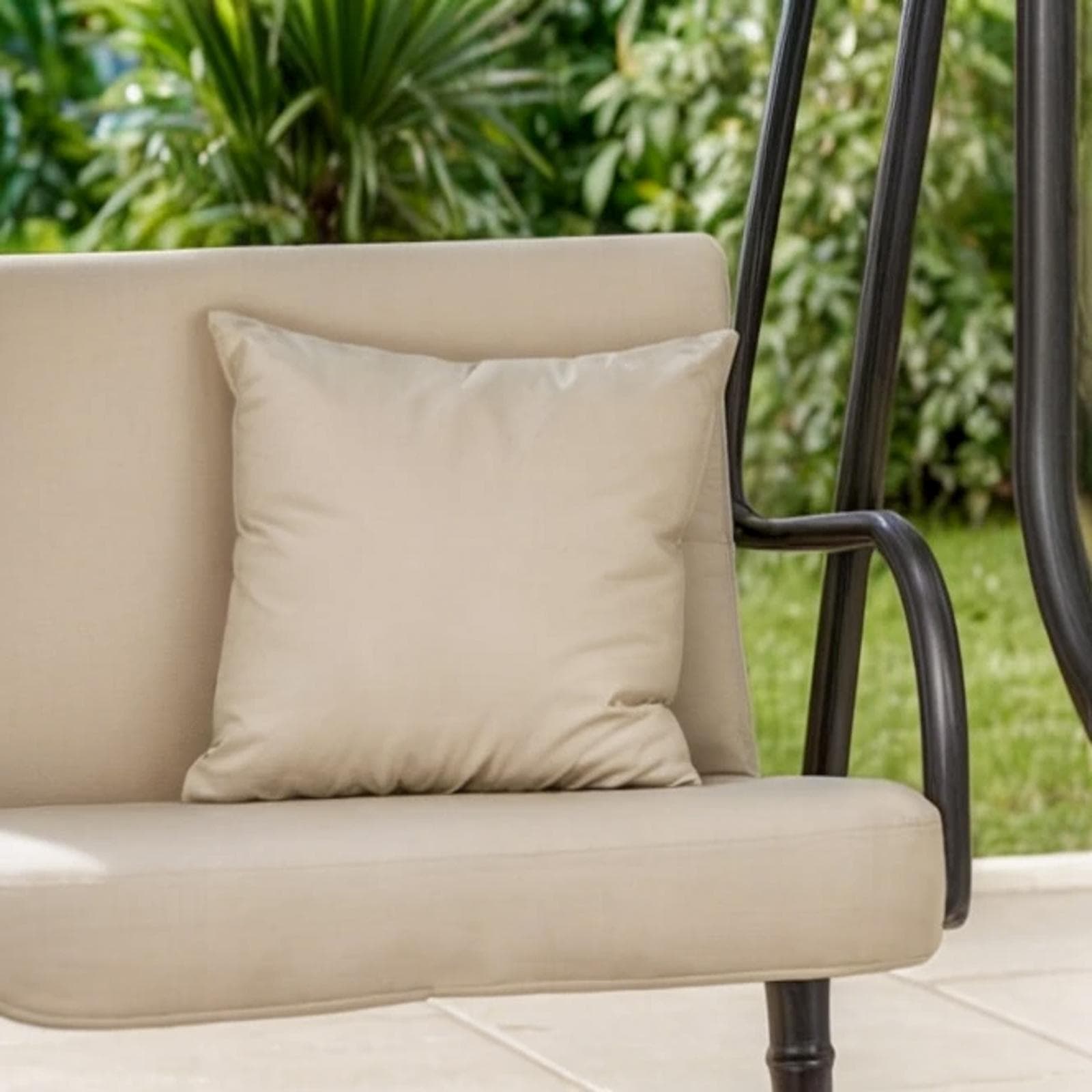 Set da due cuscini 40x40 cm in polyestere beige per dondolo