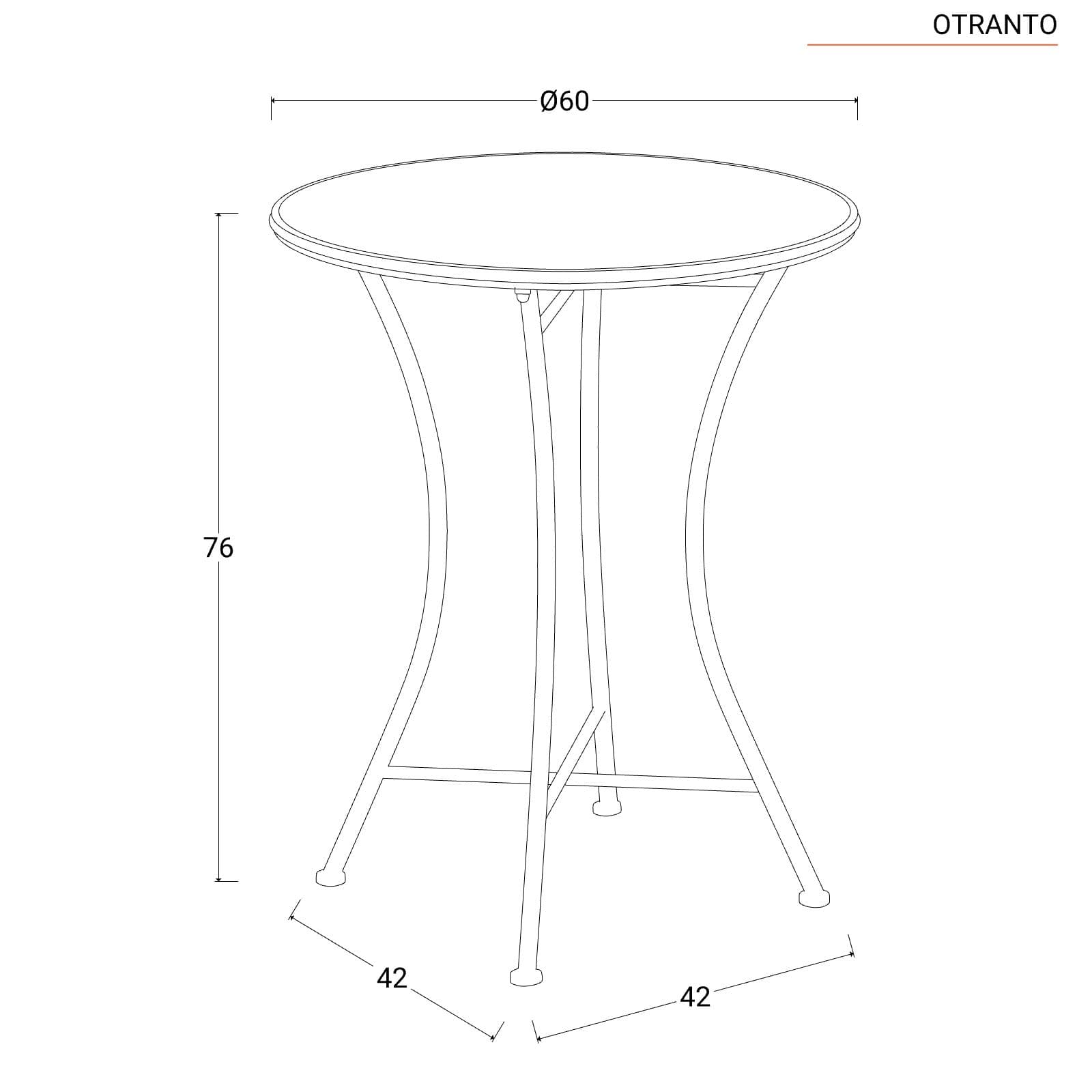 Set bistrot con tavolo rotondo 60 cm e 2 sedie con decorazione mosaico a fiori blu - Otranto
