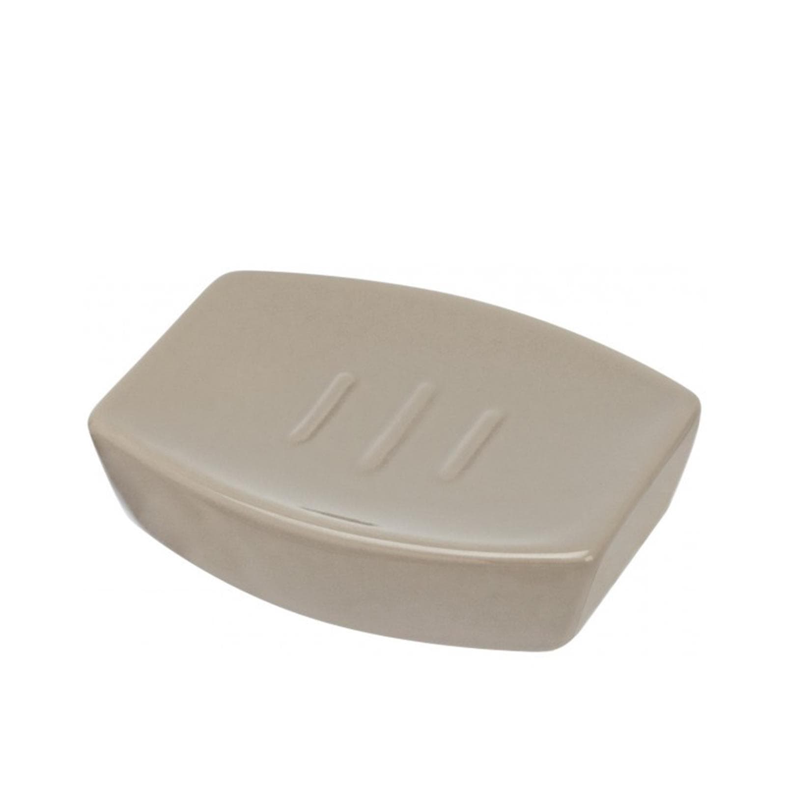 Set 3 accessori da bagno da appoggio in ceramica tortora - Linea Parigi