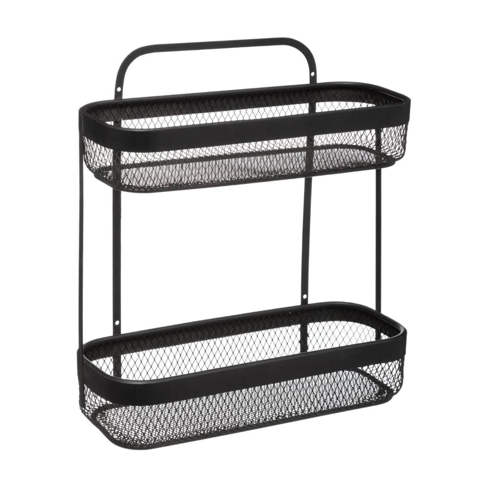 Set di 2 mensole portaoggetti a 2 ripiani in metallo nero