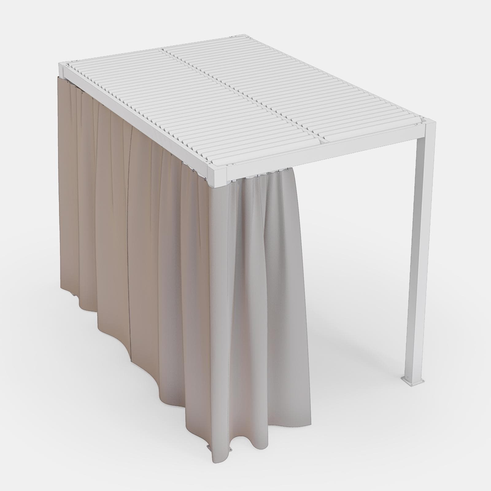 Set di 2 tende laterali per lato da 2 m per gazebo bioclimatico 3x2 m naturale