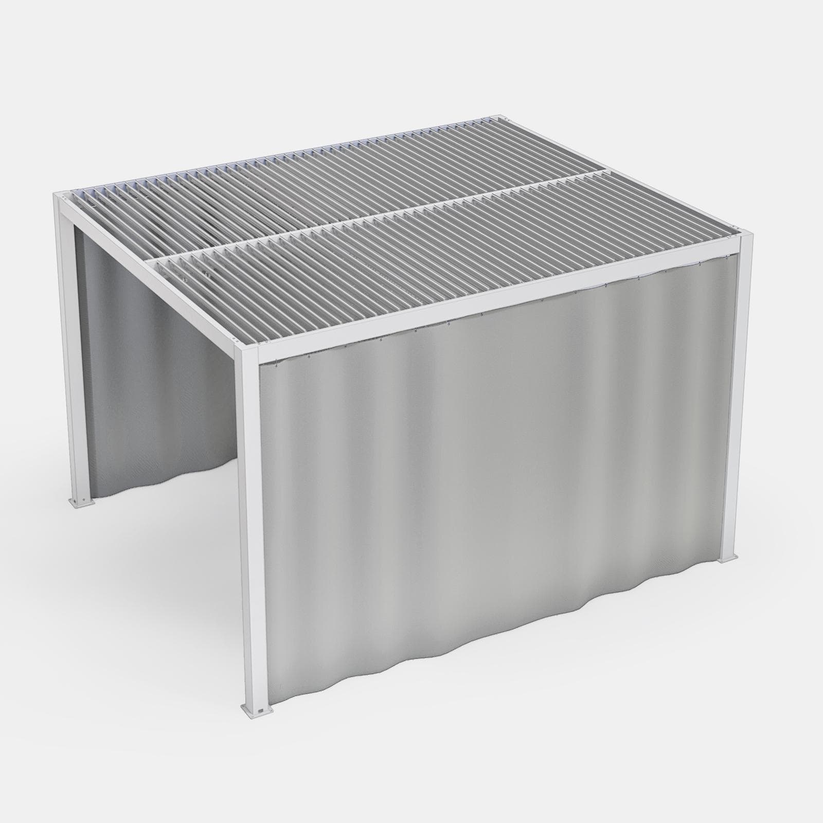 Set di 2 tende laterali per lato da 3,6 m per gazebo bioclimatico 3x3,6 m grigio