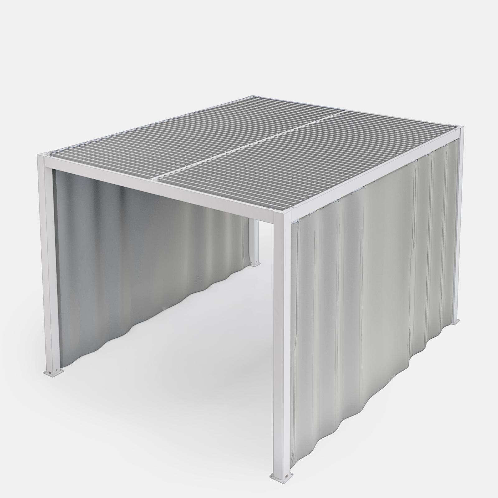 Set di 2 tende laterali per lato da 3,6 m per gazebo bioclimatico 3x3,6 m grigio