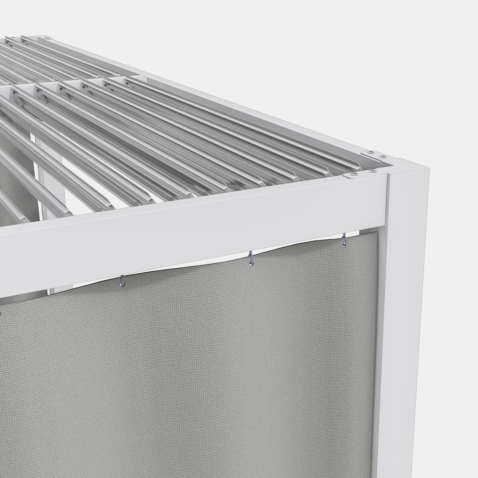 Set di 2 tende laterali per lato da 3,6 m per gazebo bioclimatico 3x3,6 m grigio