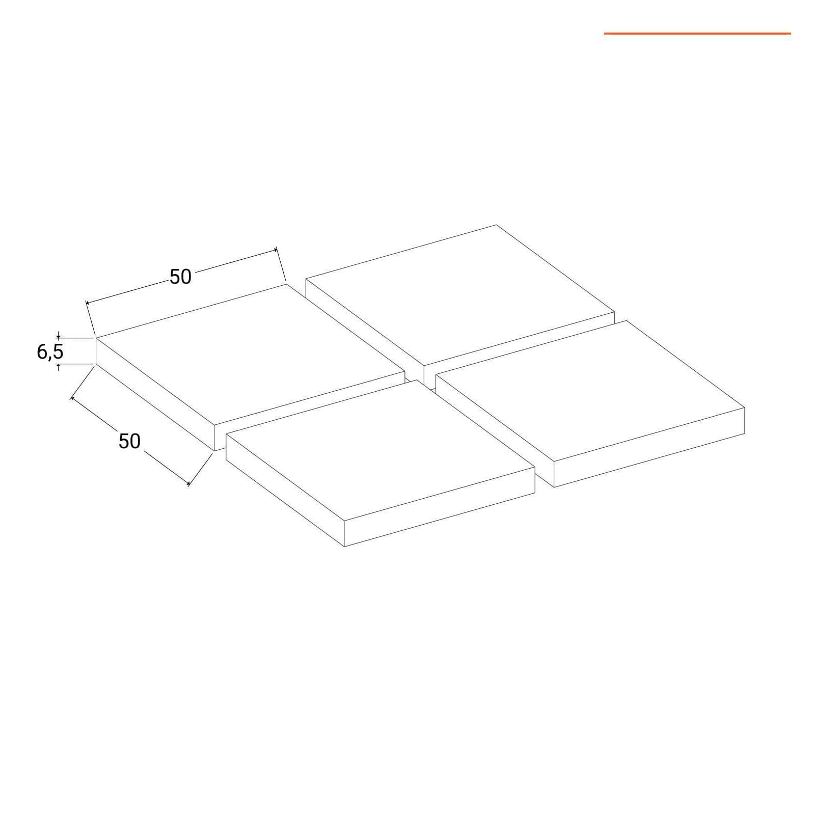 Set di 4 marmette per ombrellone 50x50 cm 108 kg in cemento