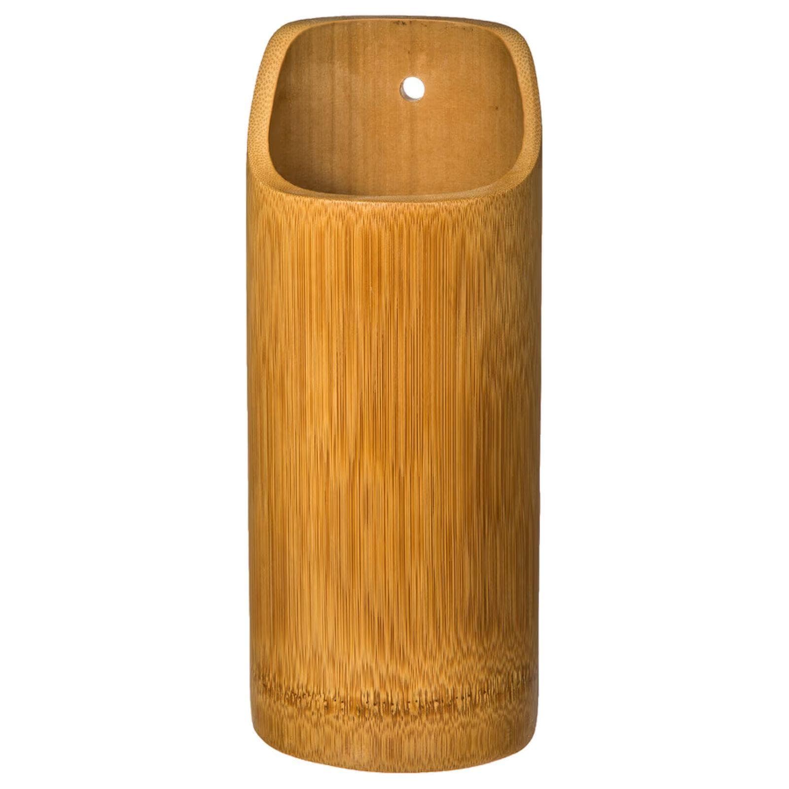 Set 4 utensili da cucina in legno di bambù naturale con contenitore