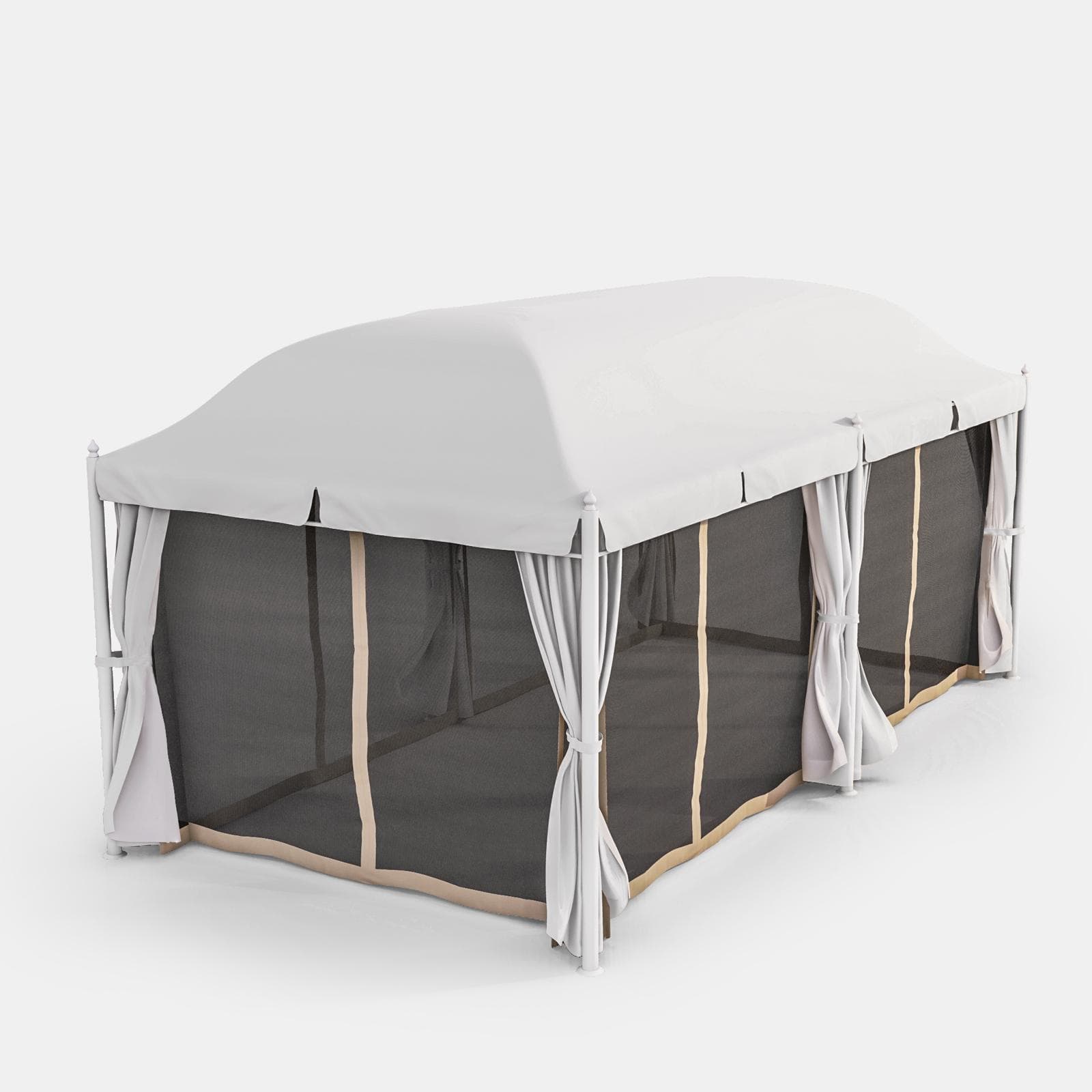Set 6 zanzariere per gazebo Tindari 3x5,9 m ecrù