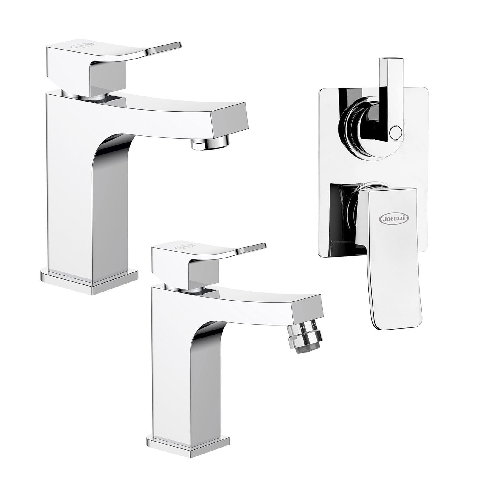 Set di miscelatori Jacuzzi - Rubinetteria lavabo + bidet + incasso doccia con deviatore Tanka
