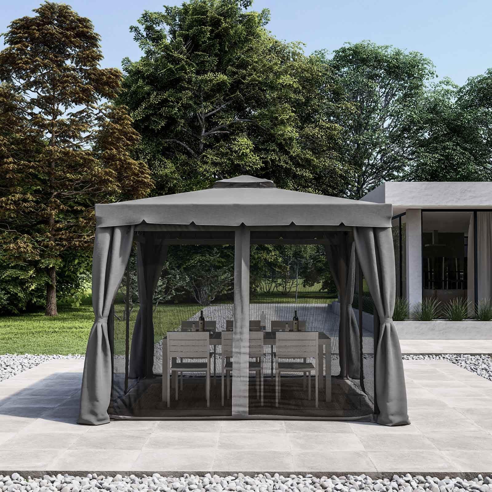Set di zanzariere per gazebo 3x3 m grigio - Bolt