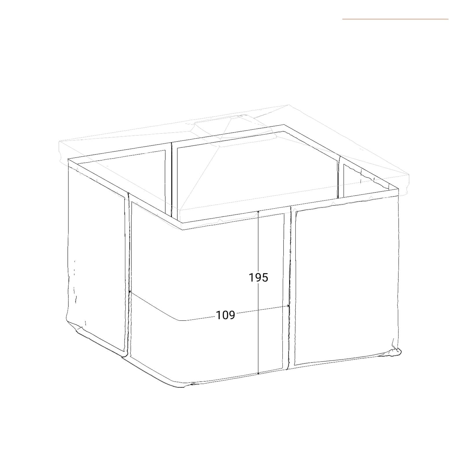 Set di zanzariere per gazebo 3x3 m grigio - Bolt