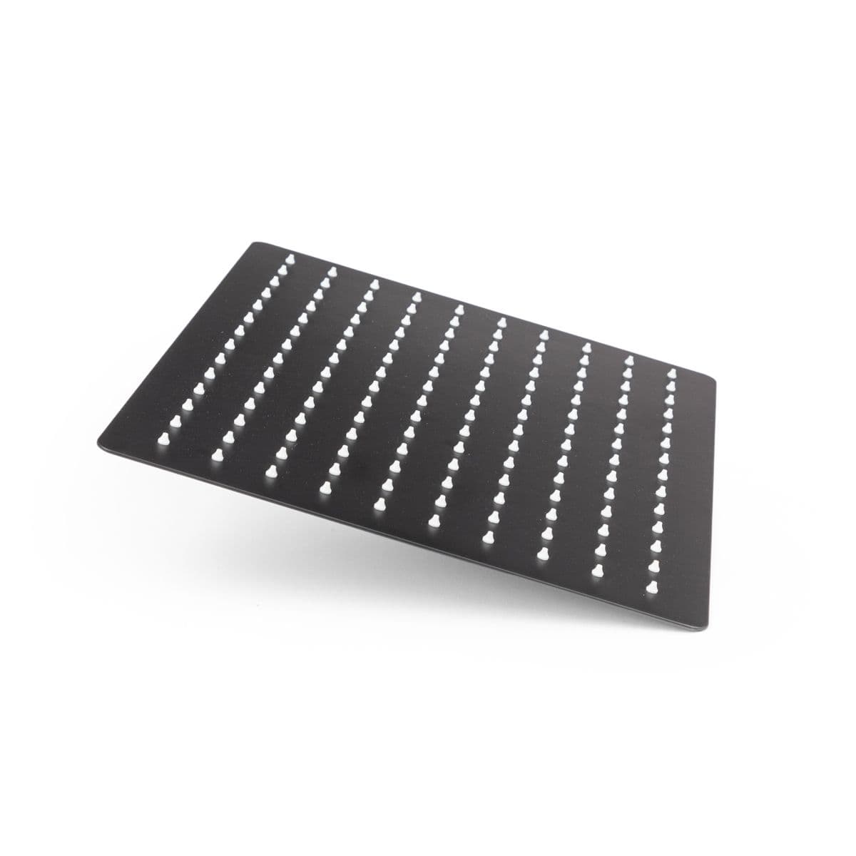 Set doccia con soffione 40x30 cm, braccio doccia 40 cm e kit doccino nero opaco