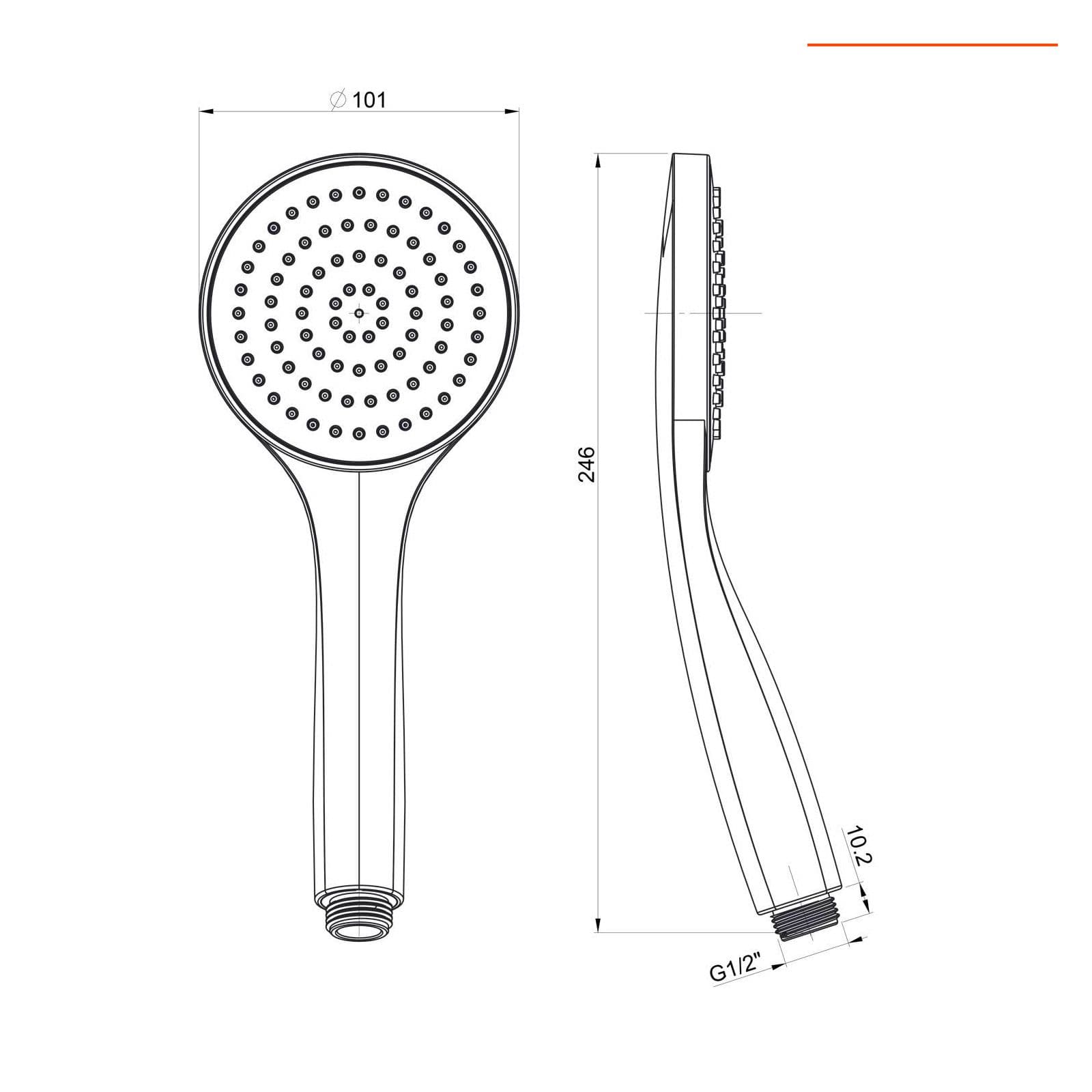 Set doccia incasso 2 vie con braccio 35 + soffione 25 + duplex nero opaco Lumos di Jacuzzi - Rubinetteria