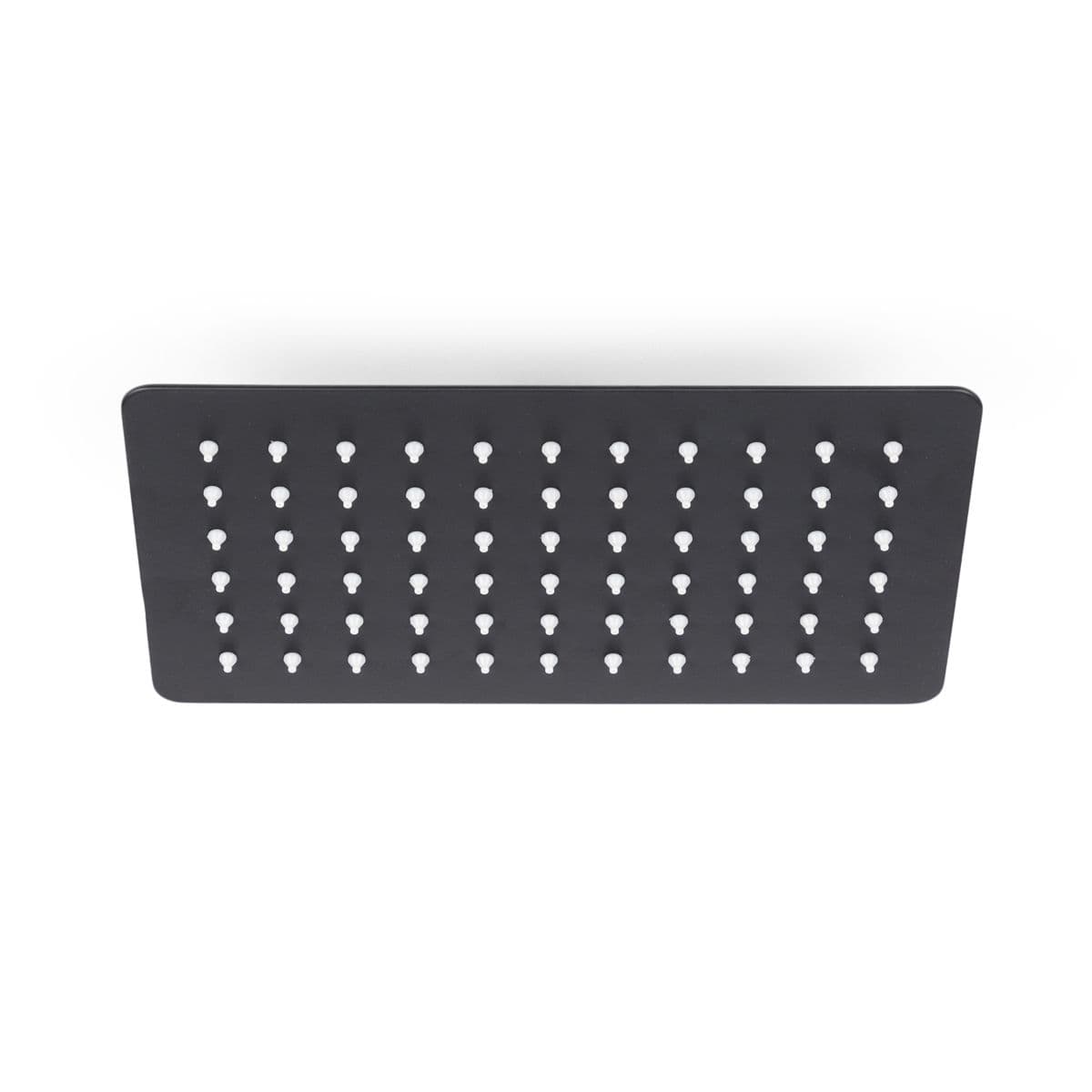 Set doccia soffione nero opaco ultraslim anticalcare 25x15 cm e braccio doccia da 40 cm