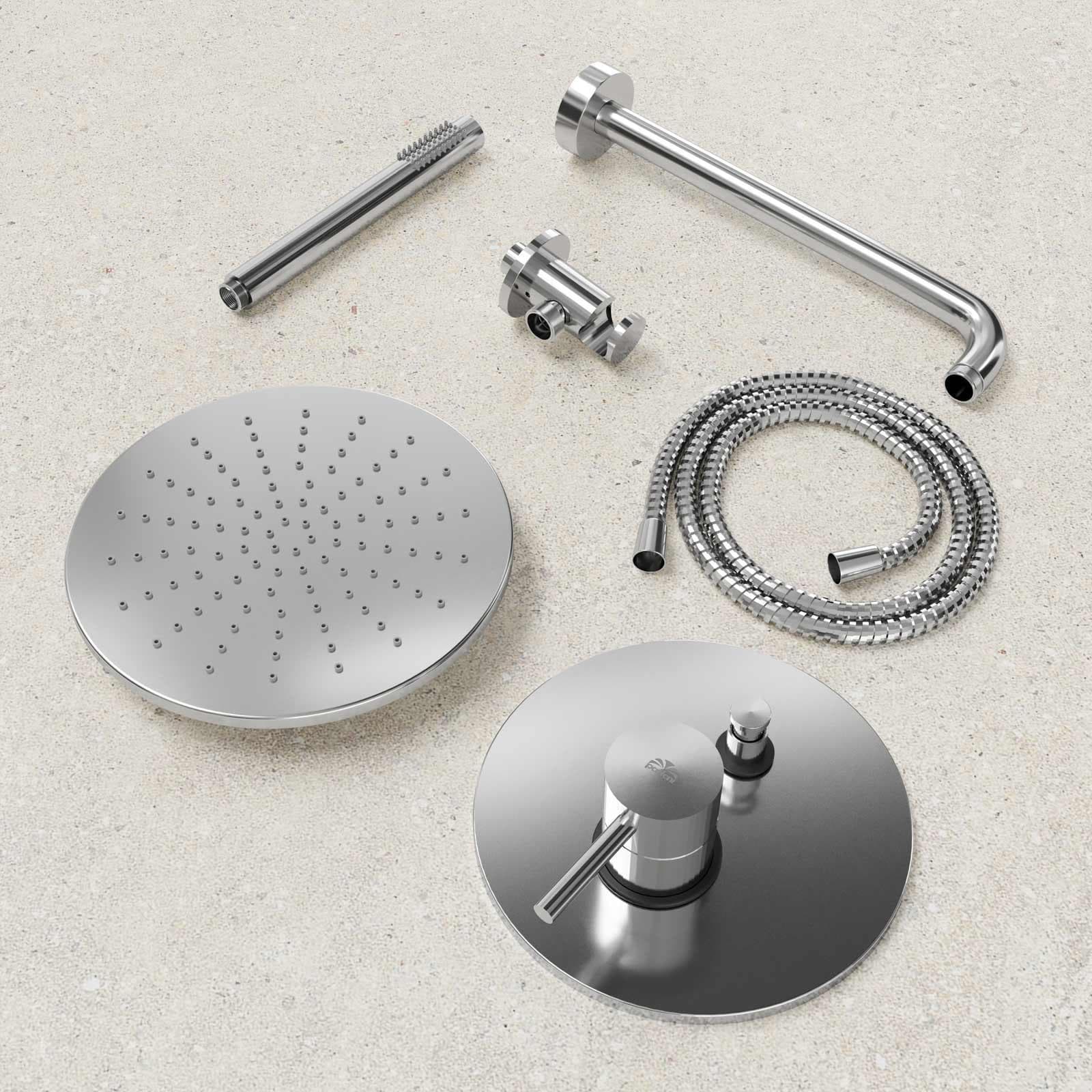 Set doccia Stick di Paffoni con miscelatore doccia con deviatore + braccio 40 cm + soffione + doccetta