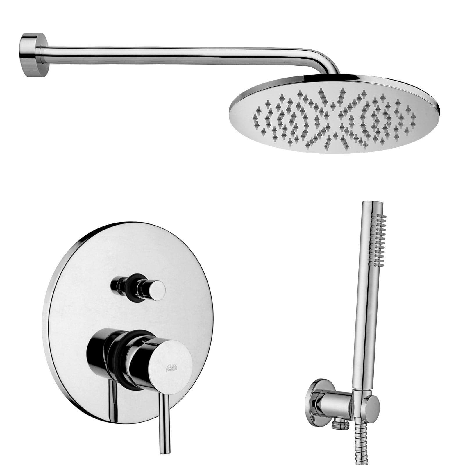 Set doccia Stick di Paffoni con miscelatore doccia con deviatore + braccio 40 cm + soffione + doccetta