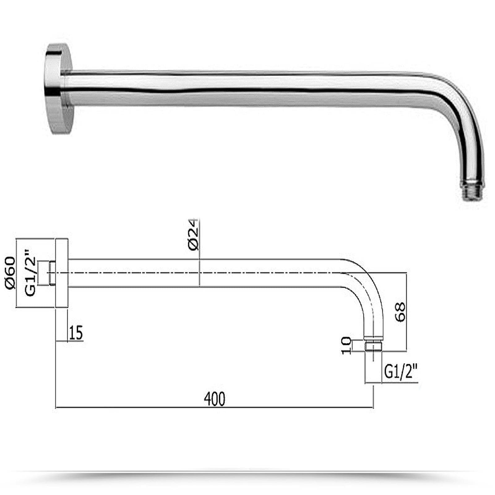 Set doccia Stick di Paffoni con miscelatore doccia con deviatore + braccio 40 cm + soffione + doccetta