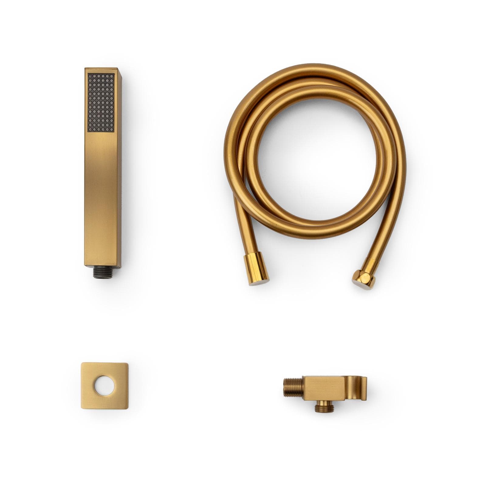 Set doccino con supporto incasso squadrato e presa acqua oro spazzolato
