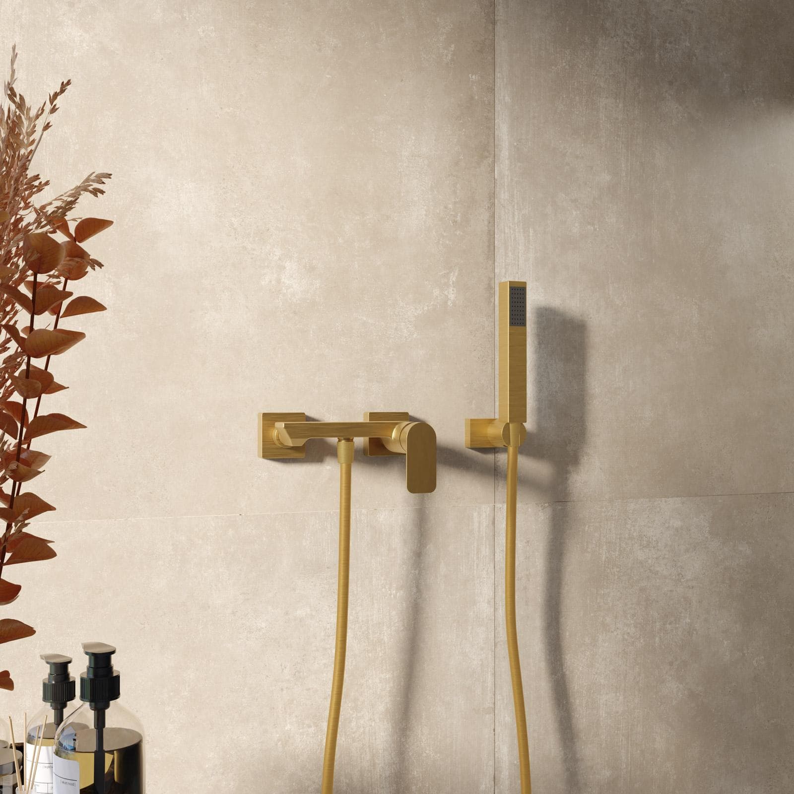 Set esterno doccia con doccino oro spazzolato – Fusion