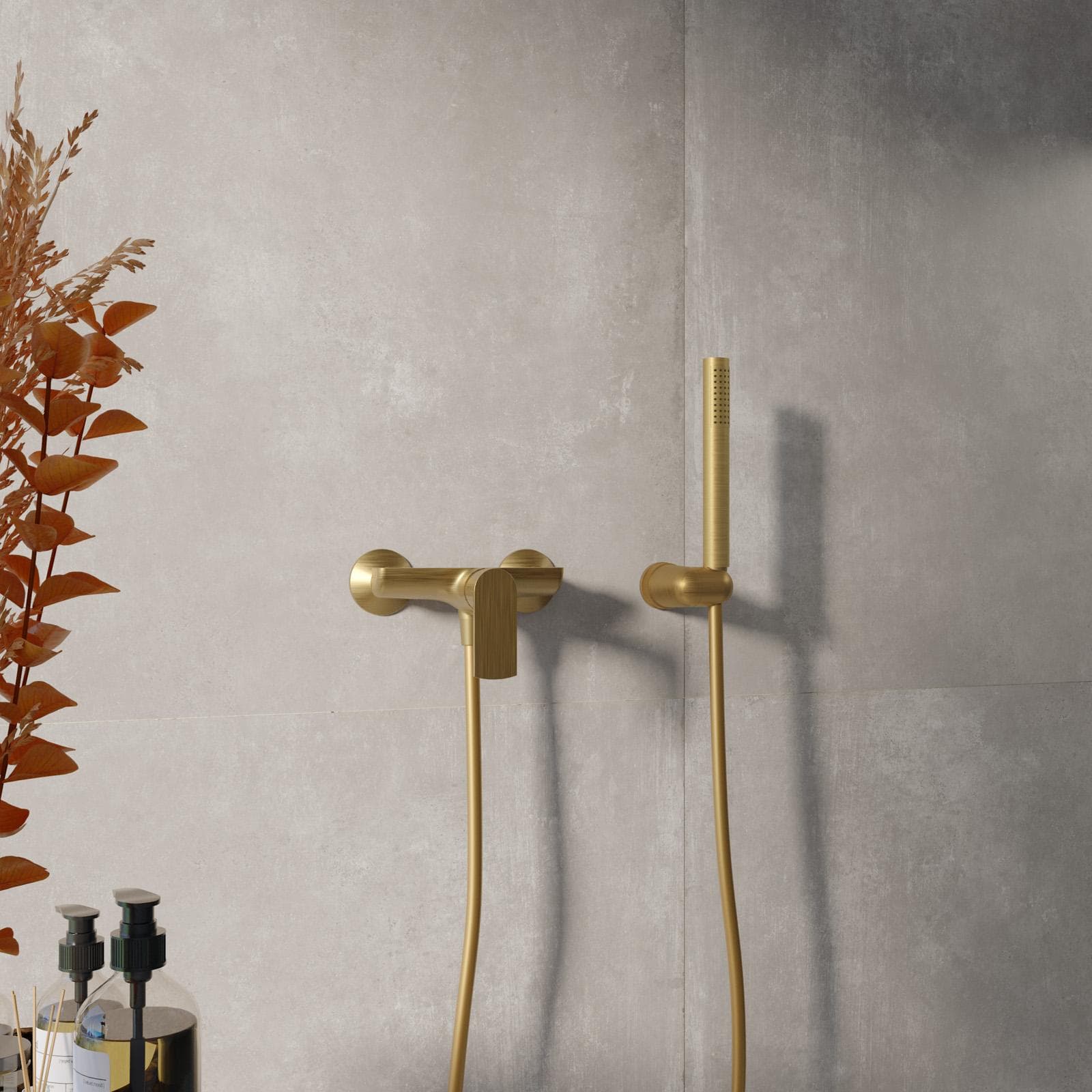 Set esterno doccia e doccino oro spazzolato – Fluid