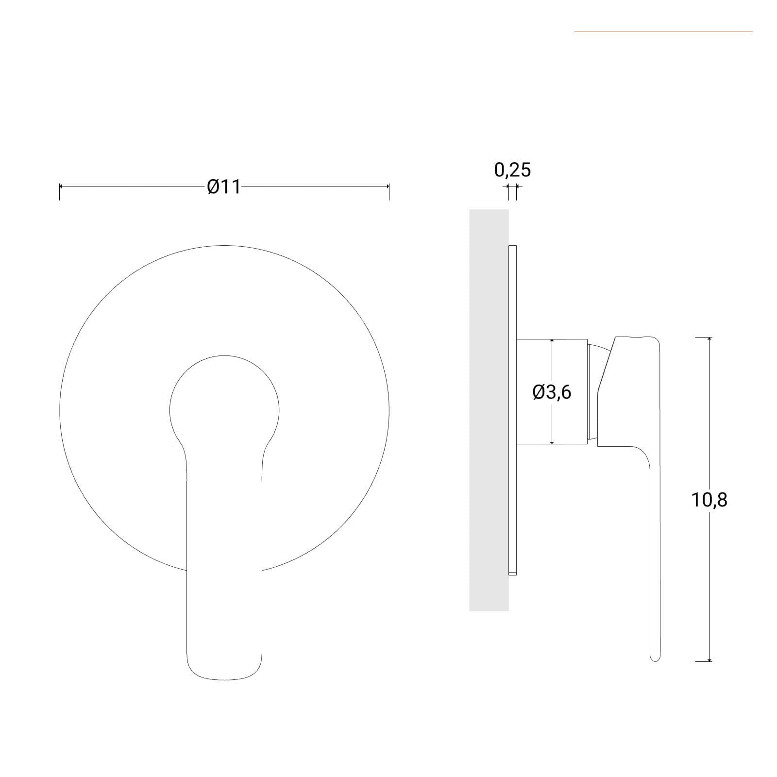 Set incasso doccia con braccio 35 cm e soffione 30 cm cromo – Tila