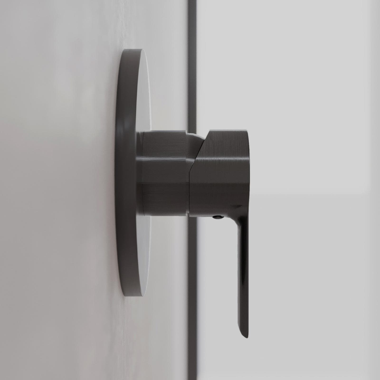 Set incasso doccia con braccio 35 cm e soffione 30 cm nero spazzolato – Key