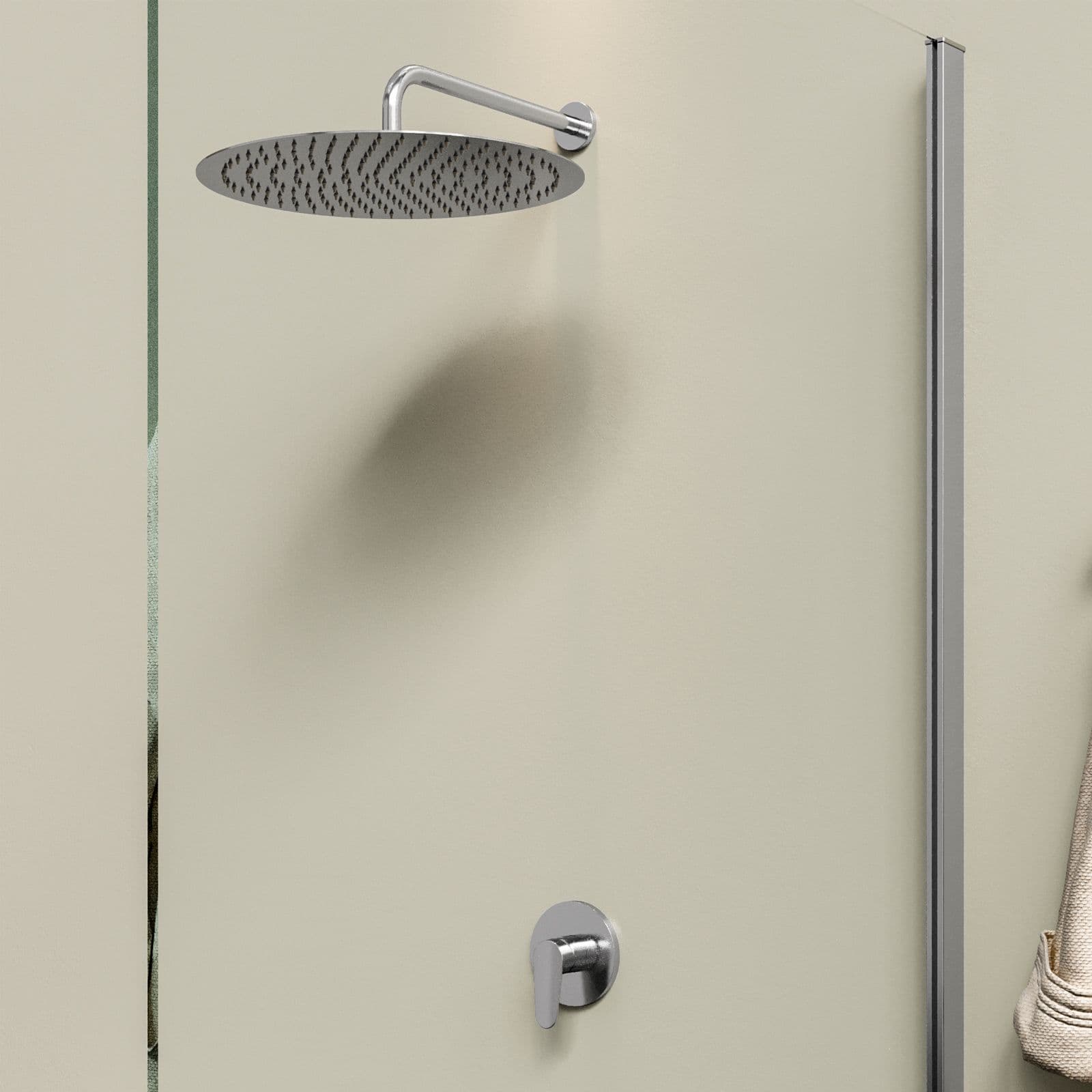 Set incasso doccia con braccio 40 cm e soffione 40 cm cromo – Lir