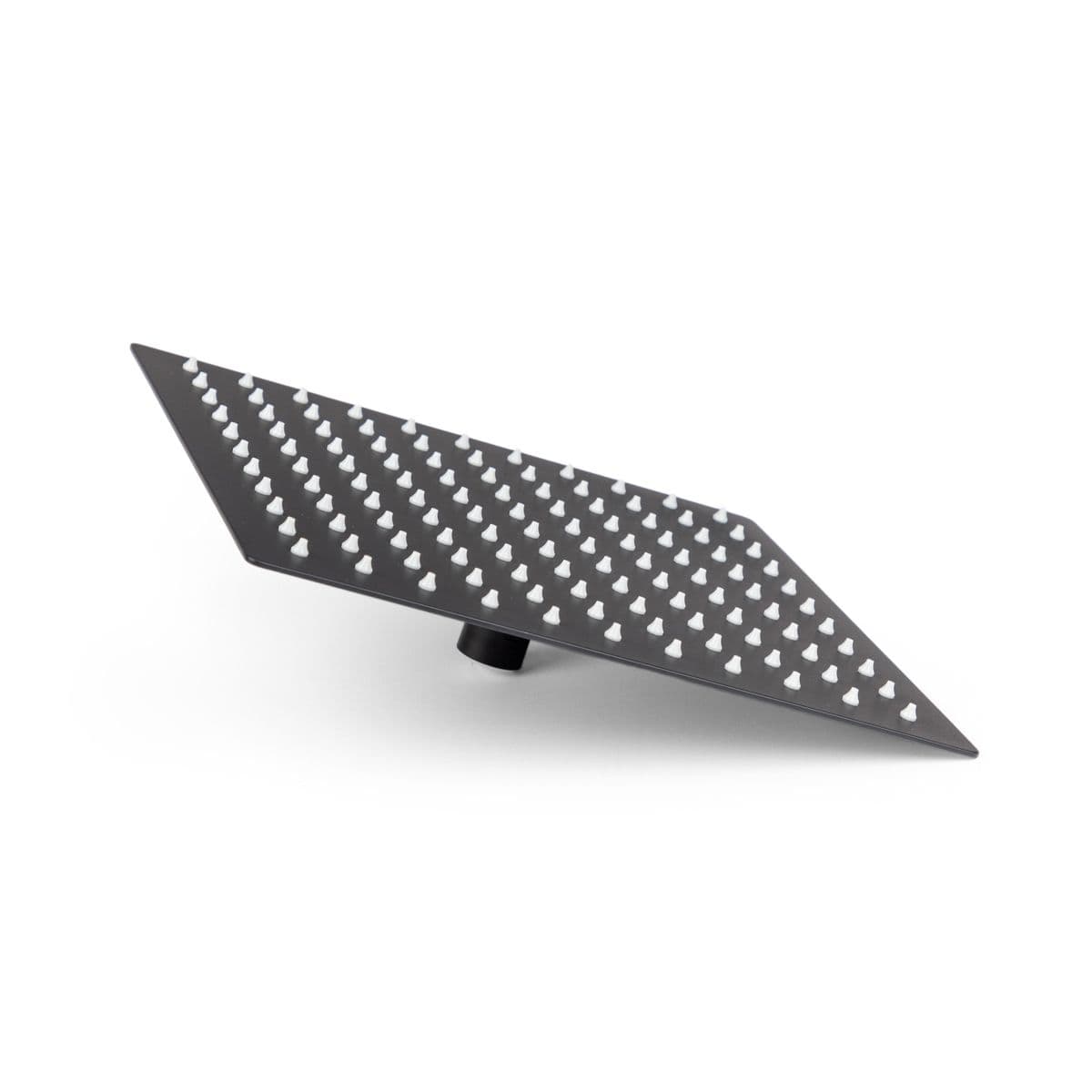 Set incasso doccia con braccio a soffitto 20 cm e soffione 25x25 cm nero – Wing