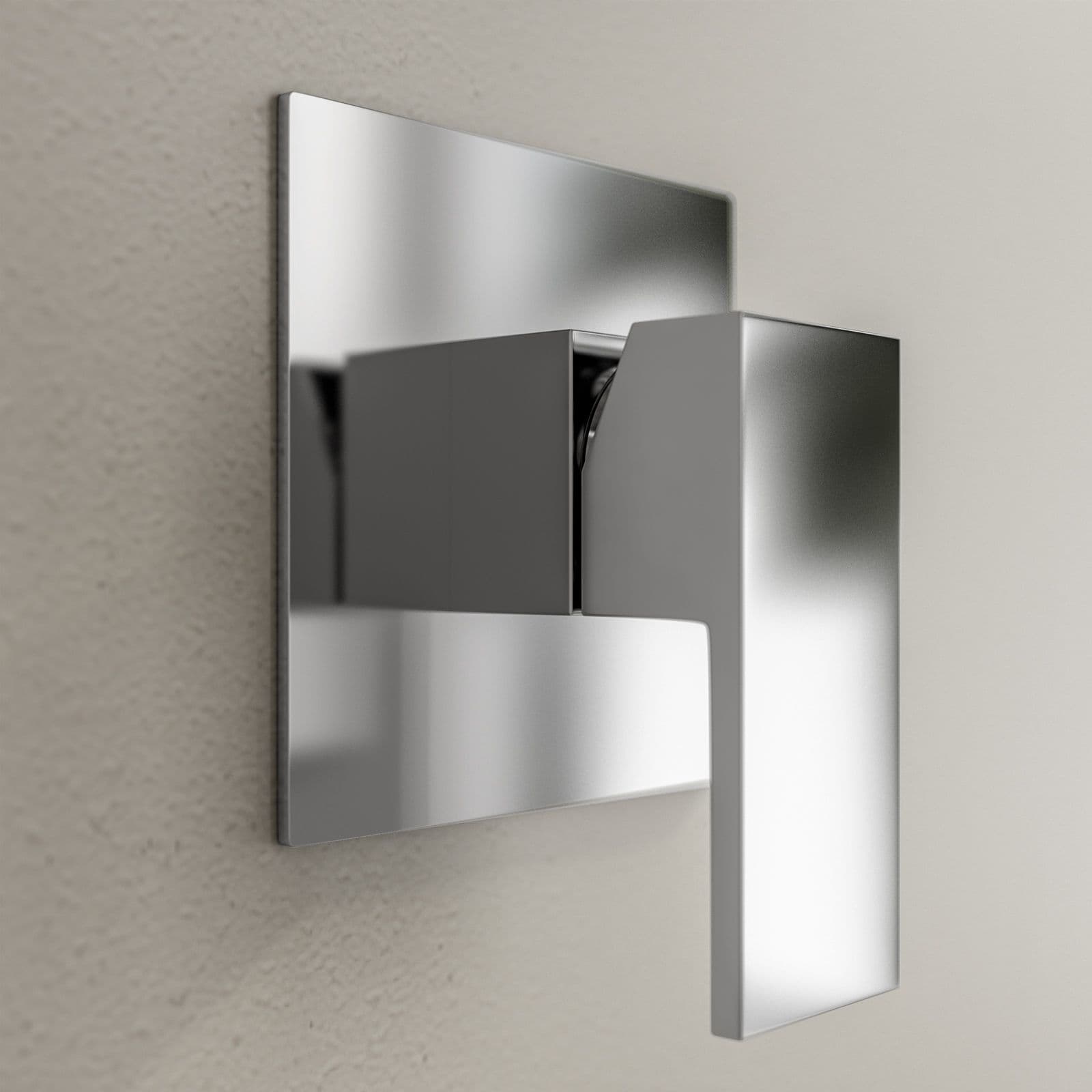 Set incasso doccia con braccio a soffitto 20 cm e soffione 30x30 cm cromo - Tiamat