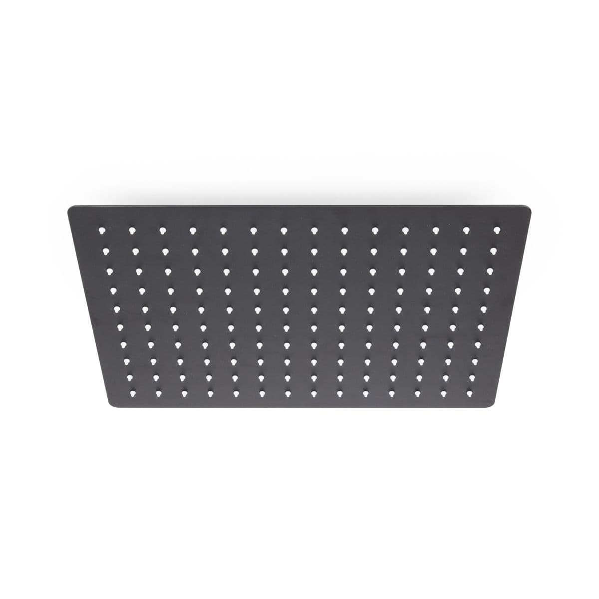 Set incasso doccia con braccio a soffitto 20 cm e soffione 40x30 cm nero – Fusion