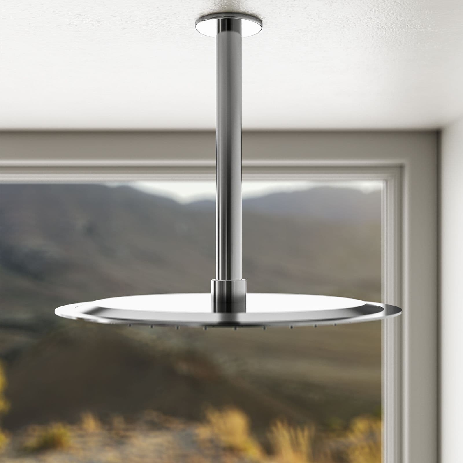 Set incasso doccia con braccio a soffitto 22 cm e soffione 30 cm cromo – Tila