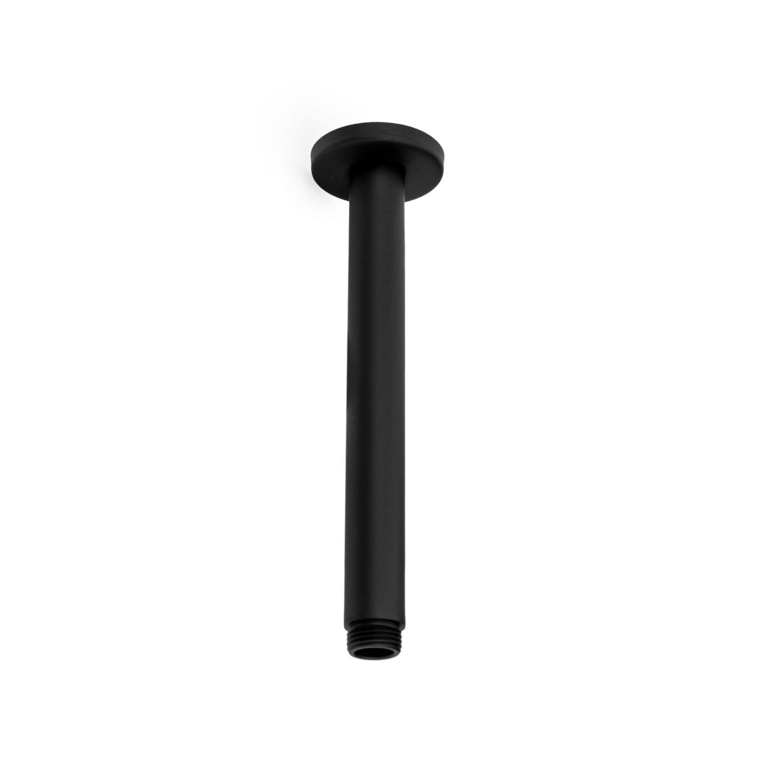 Set incasso doccia con braccio a soffitto 22 cm e soffione 30 cm nero – Key