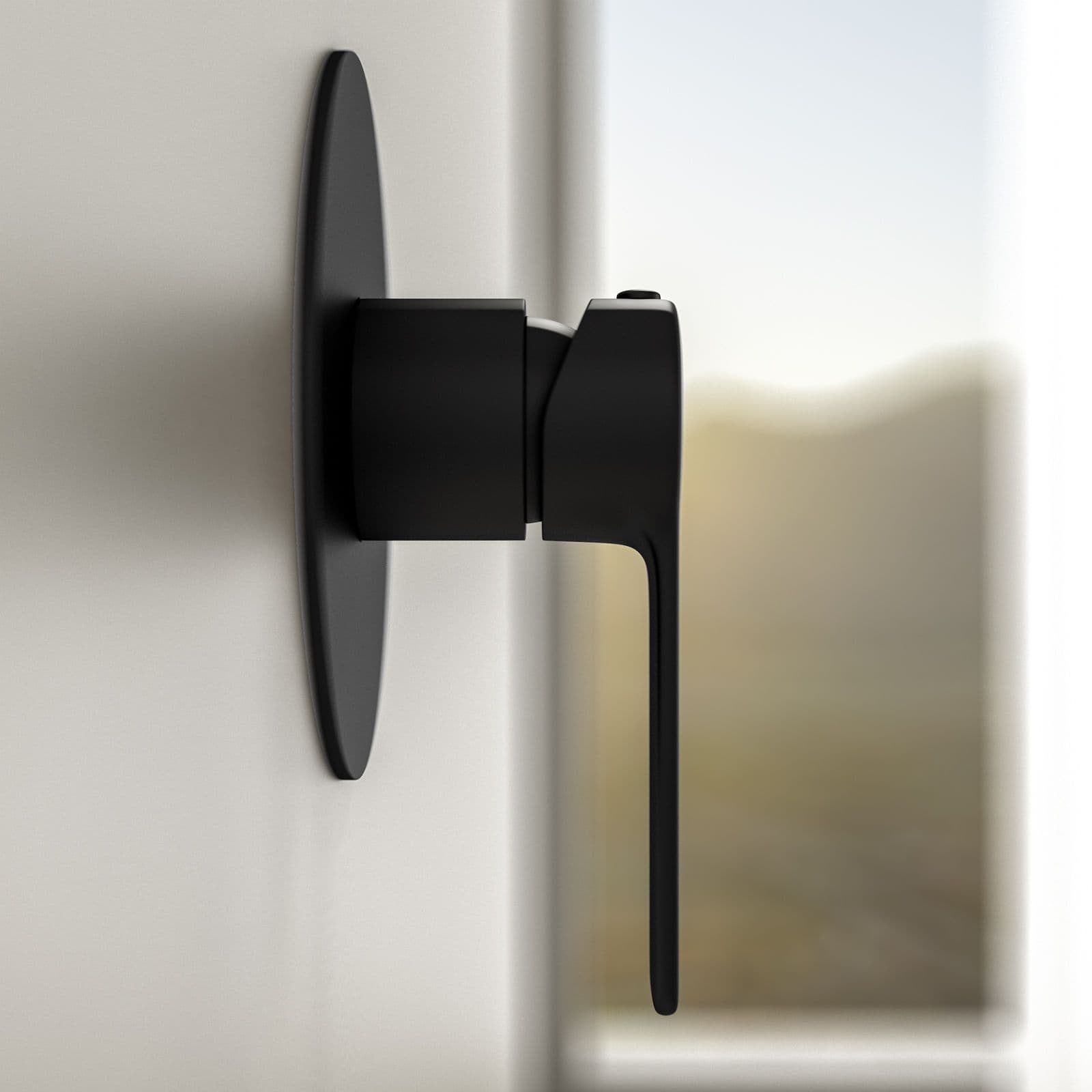 Set incasso doccia con braccio a soffitto 22 cm e soffione 40 cm nero – Tila