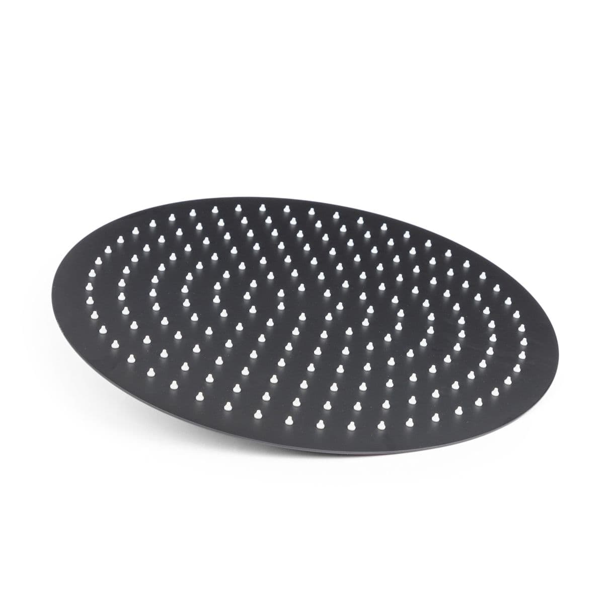 Set incasso doccia con braccio a soffitto 22 cm e soffione 40 cm nero – Key